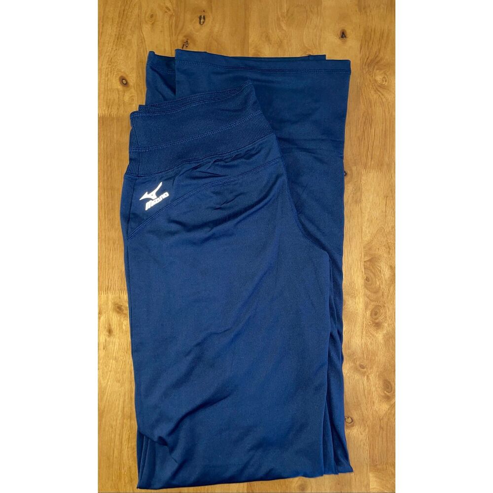 Mizuno Navy Blue Track Pants with White Logo